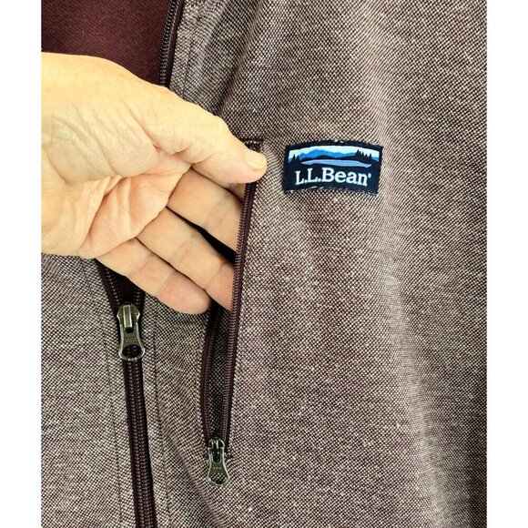 LL Bean Sweatshirt Jacket Full-Zip Plum Weave M Cotton Polyester Traditional Fit - Picture 5 of 14